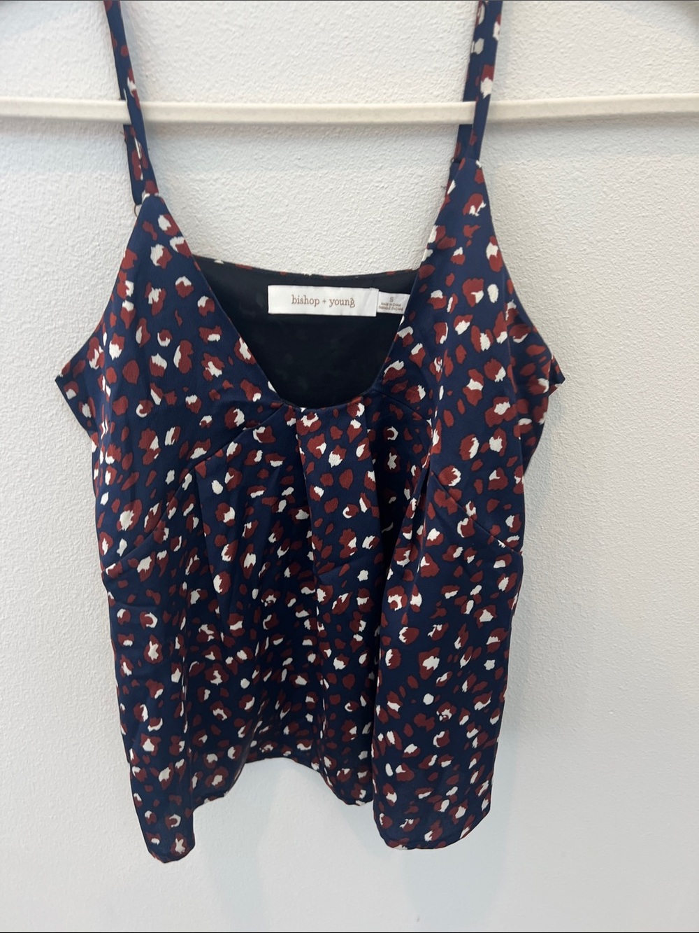 bishop + young Navy Spaghetti Strap Cheetah-Print Camisole